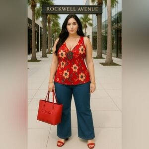 NWT Purple Rain asymetrical top with large stone size 2X 🌸 BN 9